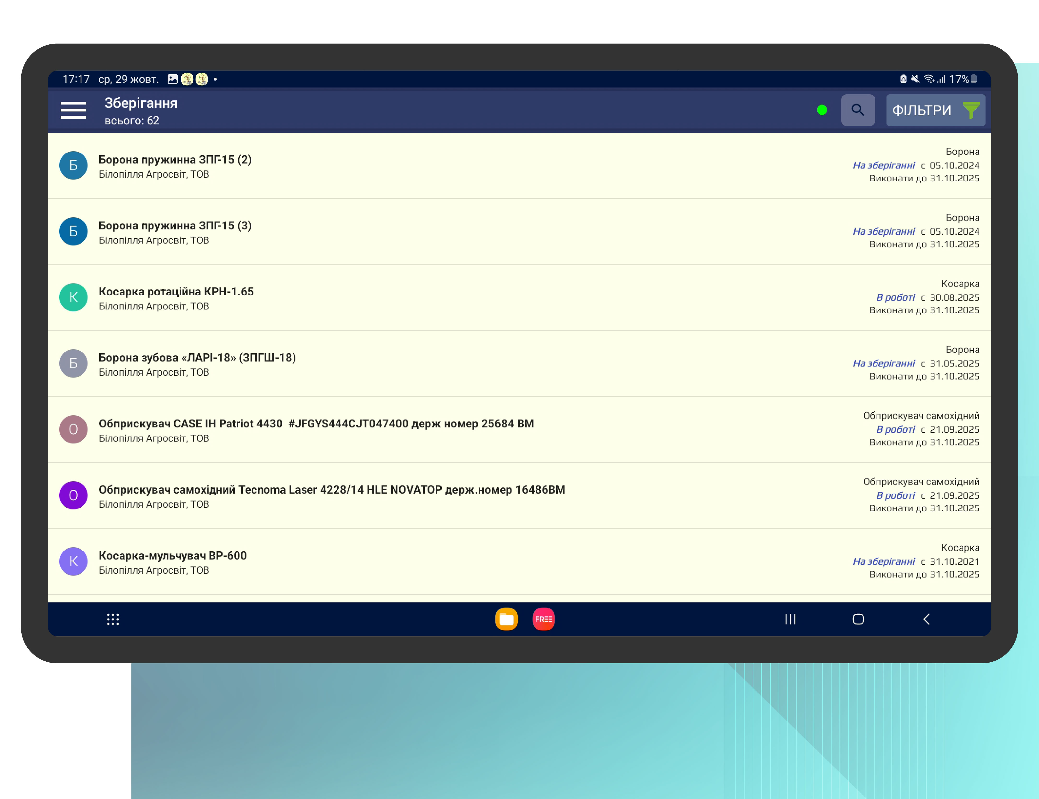 графік зберігання